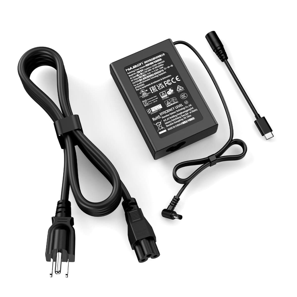 UL Listed Charger 19V6.32A 120W 2-in-1 Plug Universal for Mini PC GEEKOM Mini IT13 Replacement Charger for ACEMAGICIAN AD08 Desktop PC Adapter for 5.5x2.5mm and Type-C DC Connectors