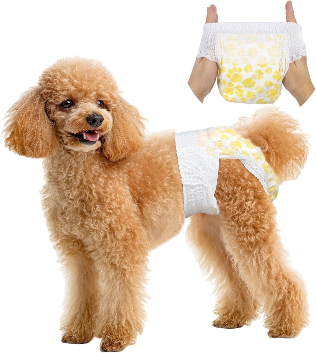 Pet Soft Disposable Dog Diapers Female, Pull Up Doggie Diapers for Female Dogs, 360°Stretchy Waist Puppy Diapers, Super Absorbent Doggy Diaper Leak Proof Design for Dogs in Heat (Large, Count, 40.0)