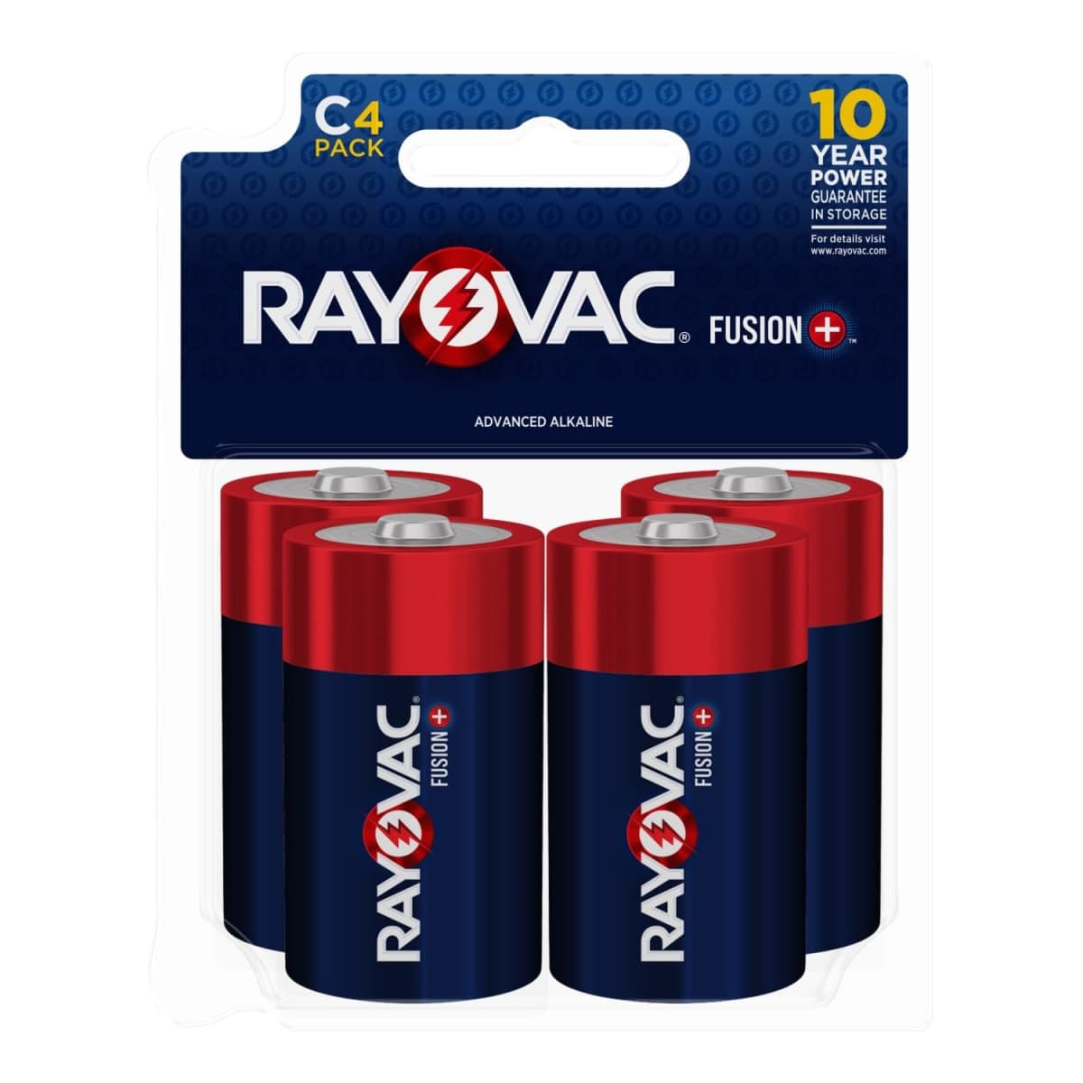 RAYOVAC RVC8144TFUS, Fusion Long-Lasting Alkaline Batteries (C, 4-Pack)