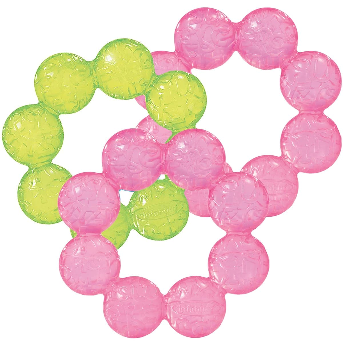Infantino Water Baby Teethers, Sensory Exploration and Baby Teething Relief, Cooling Relief for Teething Babies 3-6 Months, Lime & Pink, 3-Pack