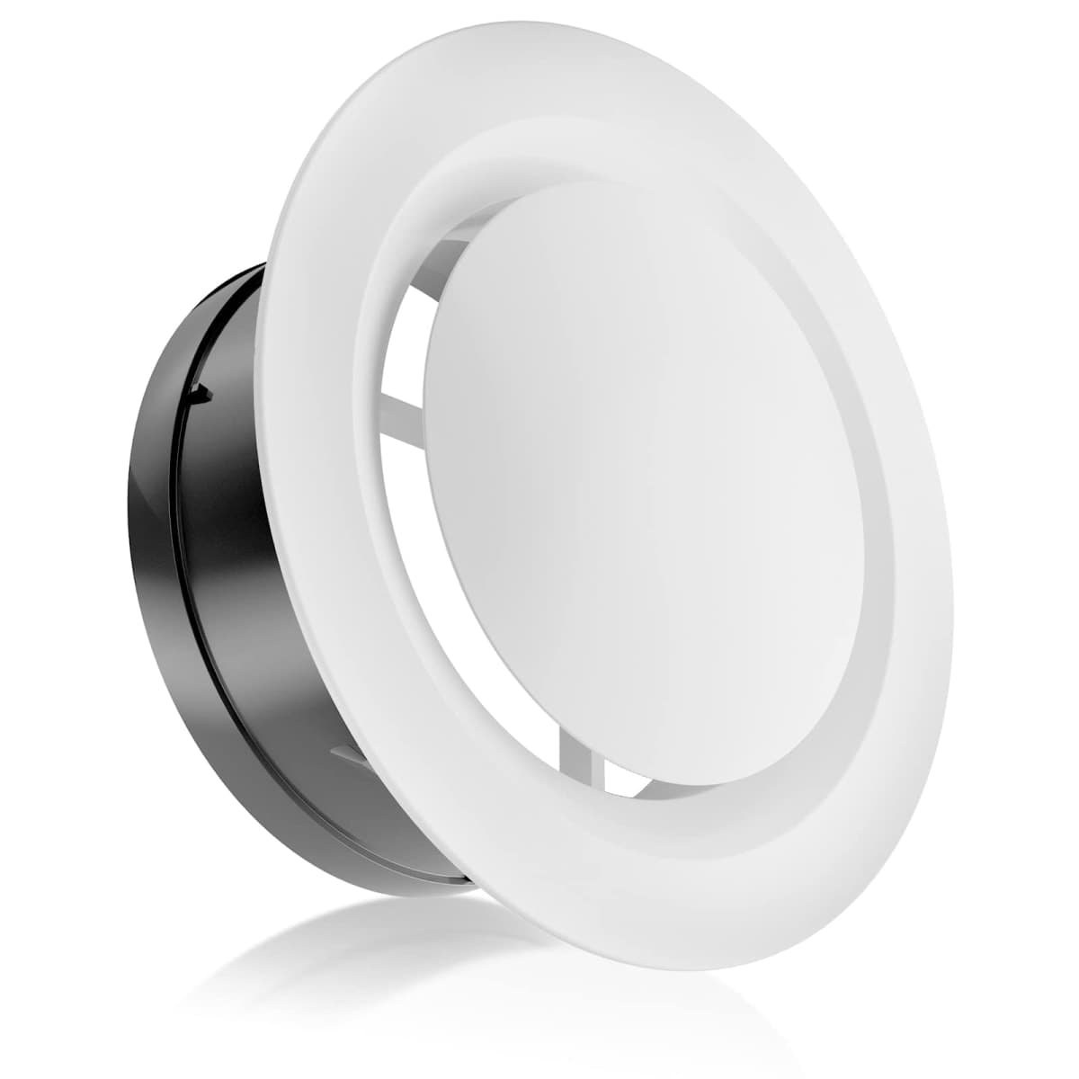 HG POWER 4 Inch Air Vent Covers, ABS Adjustable Soffit Vent, Round Ceiling Diffuser for Exhaust Fan, Inline Duct Fan, Bathroom, Kitchen, Garage Use, White