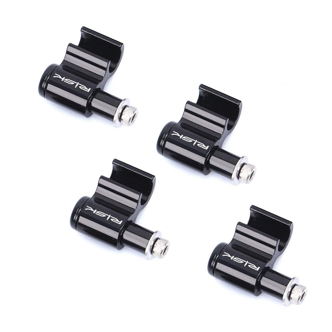 Farbetter 4-Piece Bicycle Brake Cable Guides, Aluminum & Stainless Steel, Black, 4 Pack