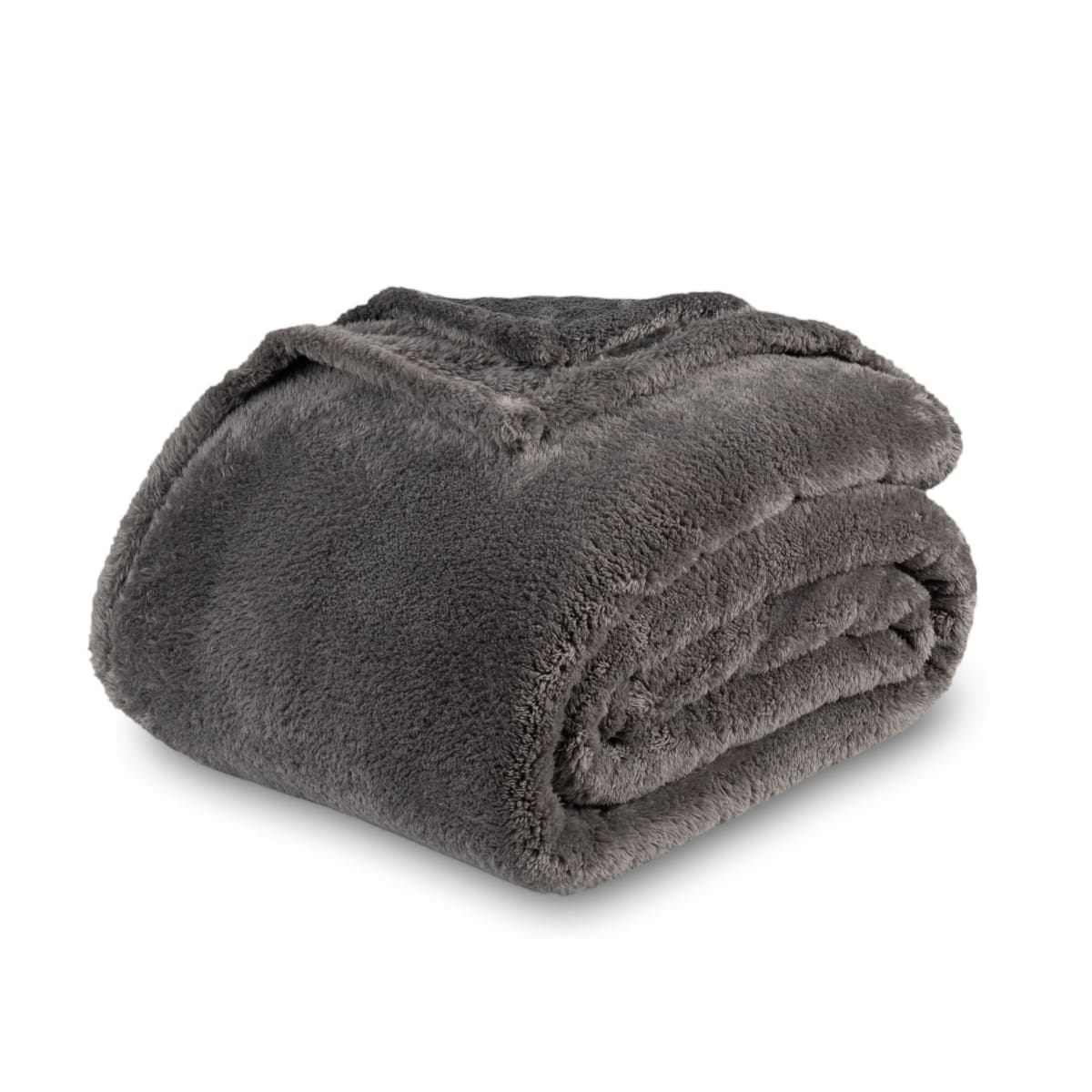Berkshire Blanket Classic Extra-Fluffy™ Plush Throw Blanket,Soft Fuzzy Fluffy Long Hair Throw Blanket for Couch Sofa Bed,Shadow Grey,50x60 Inches
