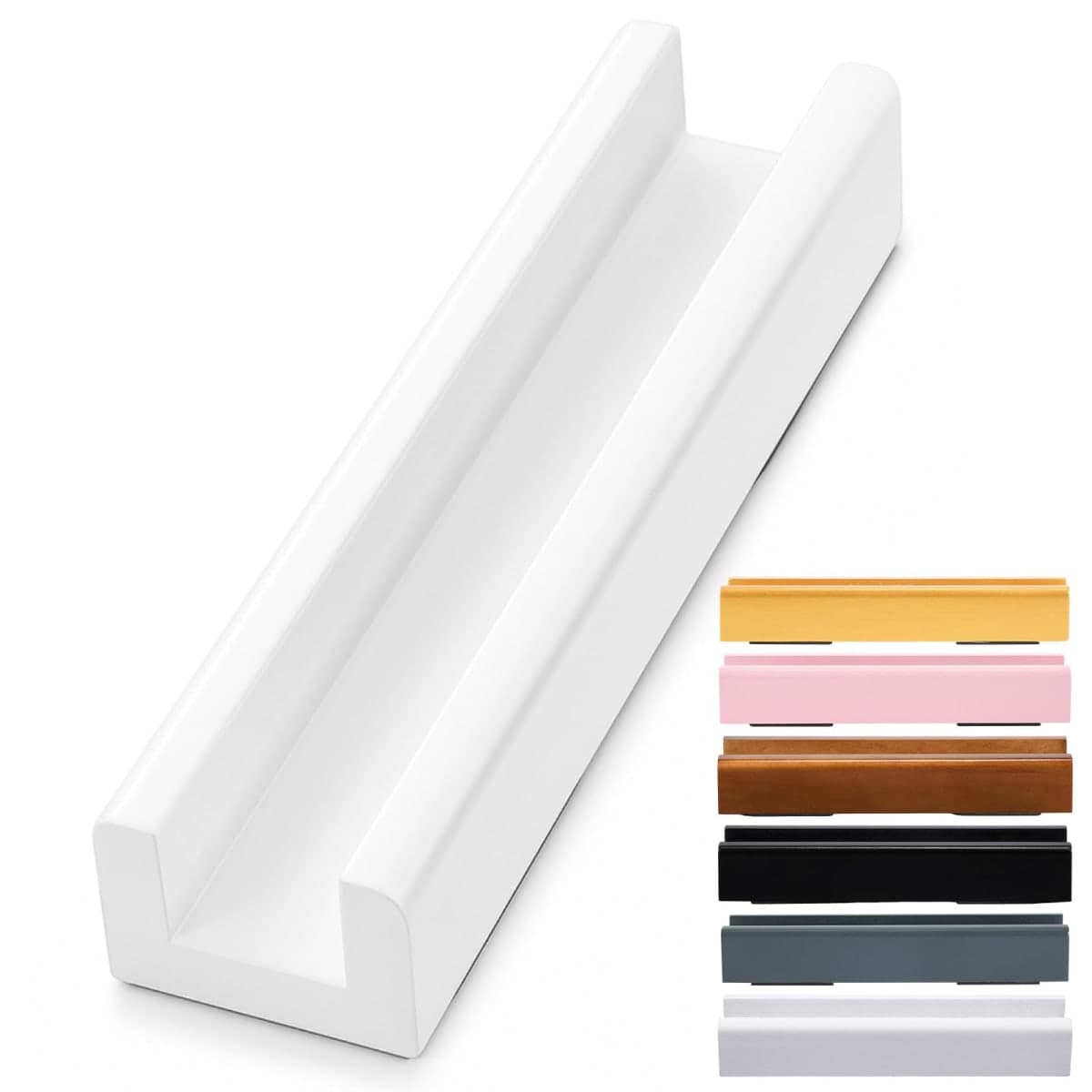 Colingmill Wooden Floor Mirror Stand Anti Slip Base for Full Length Mirrors 9.8 X 2.3 X 1.5 inches Stable Support Holder Bracket with Enlarged Non Slip Pads for Bedroom Living Room Bathroom(White)