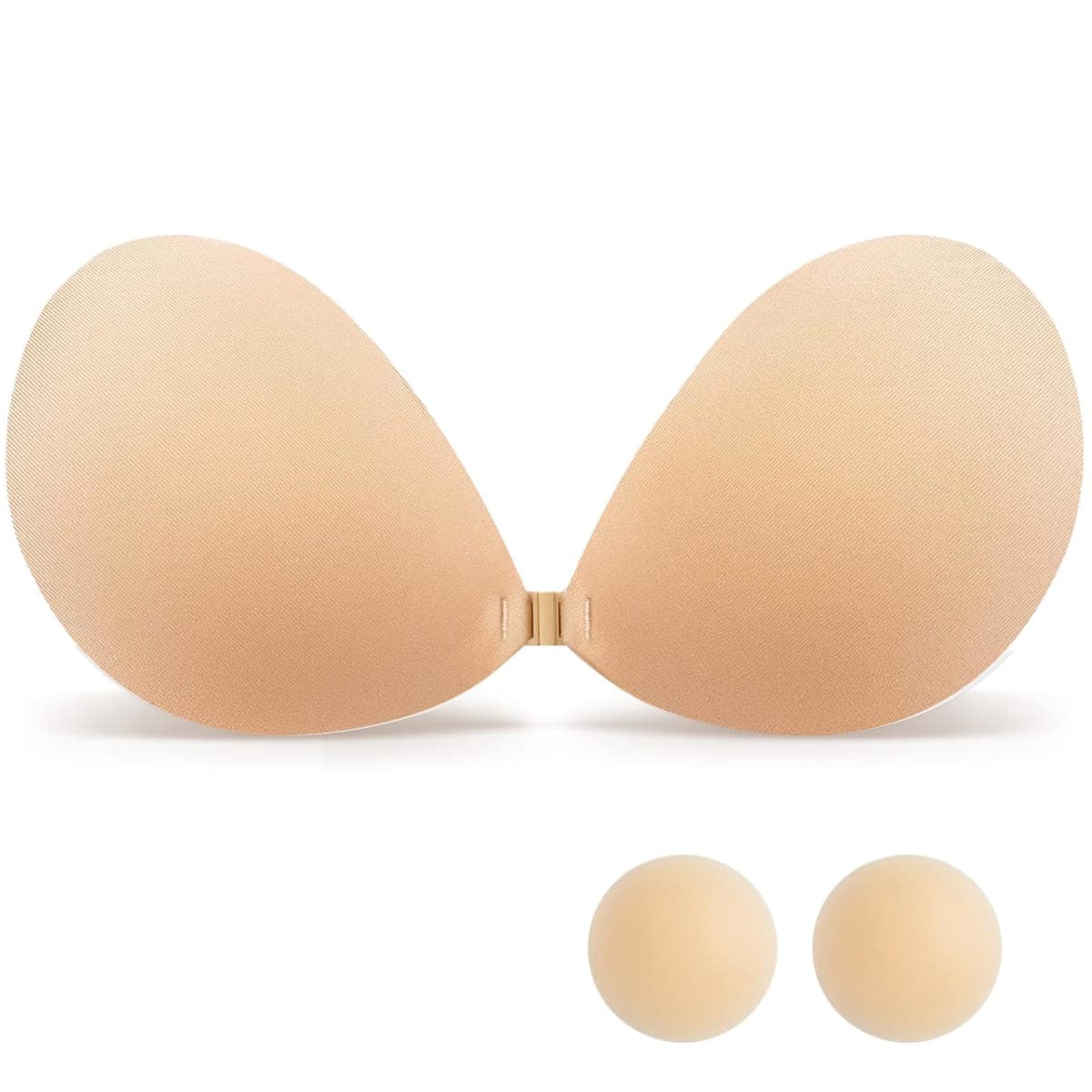 candyfouse Sticky Strapless Reusable Push Up Bra for Women, Nude, 30A