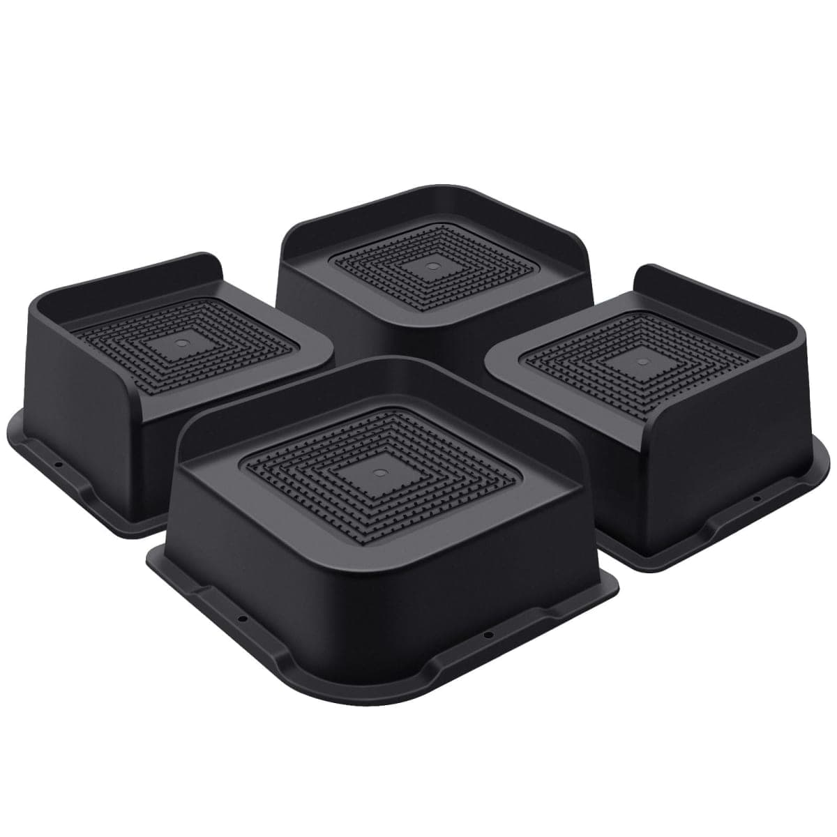 ANNKUT Bed Risers 2 Inch Heavy Duty, Furniture Risers for Bed Desk Table Sofa Couch Lifts to 2in、3in、4in、6in and 8in， Support up to 5000 Lbs(4 Pack Black)