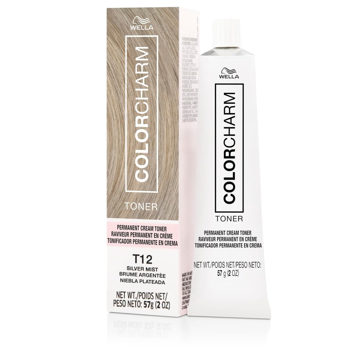 COLORCHARM Permanent Crème Toner| Free of Animal-Derivied Ingredients| Parabens Free| Gluten Free| T12 Silver Mist| 2 Fl oz.