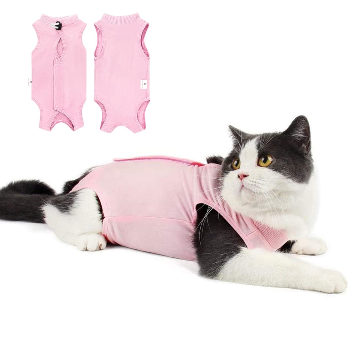 Coppthinktu Cat Recovery Suit for Abdominal Wounds or Skin Diseases Breathable E-Collar Alternative for Cats and Dogs After Surgery Wear Anti Licking Wounds