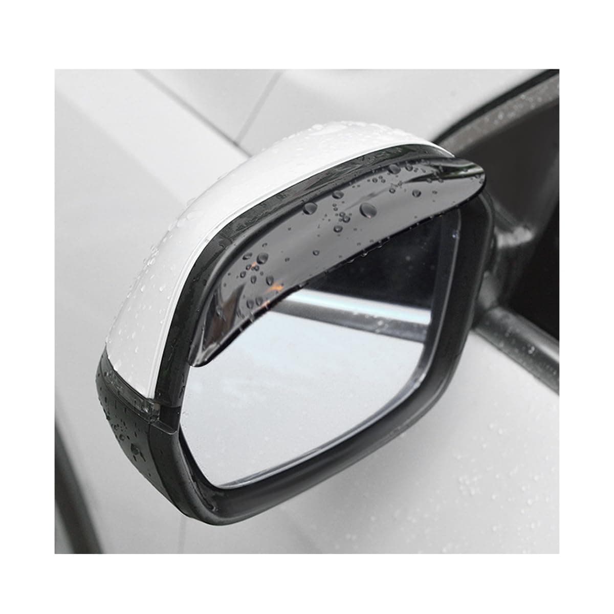 Wevdn 2 PCS Mirror Rain Visor Eyebrow, Waterproof PVC Auto Exterior Rear View Mirror Rain Visor Guard, Rainproof Side Mirror Rain Visor Eyebrow Cover for SUV Truck, Car Accessories (Black)