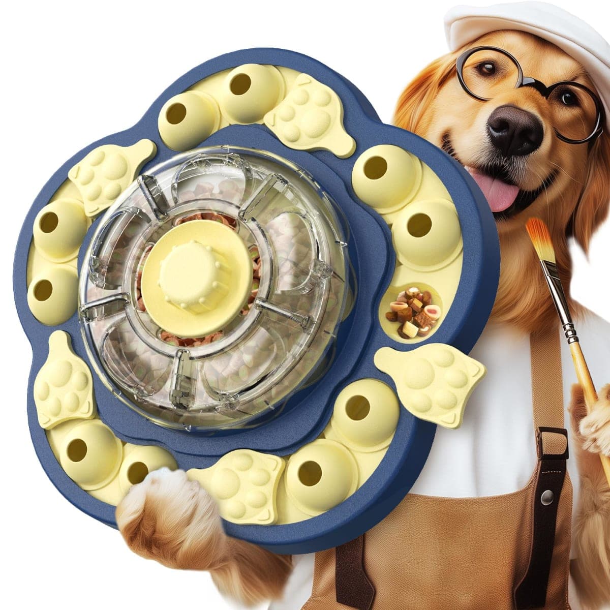 KADTC Dog Puzzle Toys for Medium/Large Dogs Slow Blow Puzzles Feeder Food Dispenser Treat Feeding Level ３ in 1 Puppy Interactive Games Boredom Mentally Stimulating Brain Toy Mental Stimulation BB US
