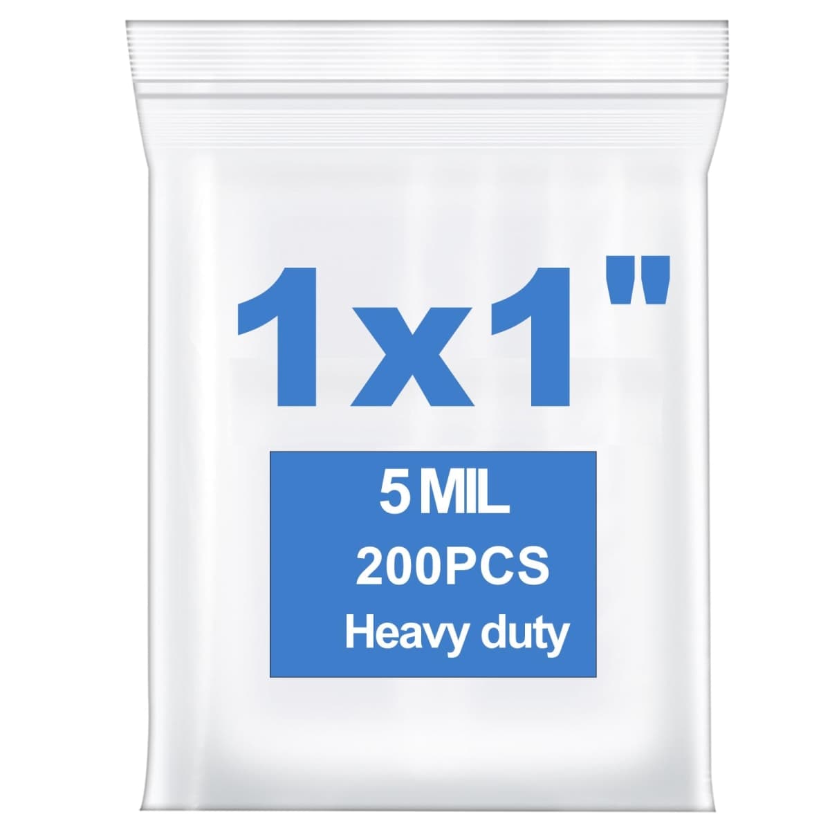Somoga 200 PCS 1" x 1" Thick 5 Mil Small Clear Zip Poly Bags Plastic Reclosable Zip Seal Lock Bags Heavy-Duty Necklace Ring Coin Beads Jewelry Pill Zipper Bag