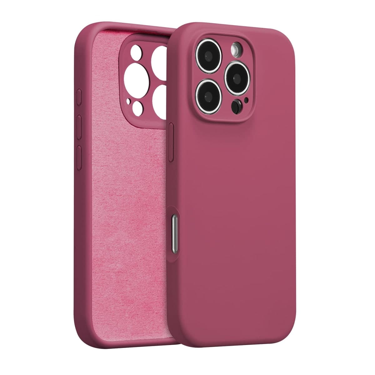 UCASONG for iPhone 16 Pro Case Silicone,with [Full Camera Protection][Soft Anti-Scratch Microfiber Lining],Liquid Silicone Ultra Slim Shockproof Phone Case for Men Women Girls-Wine Red