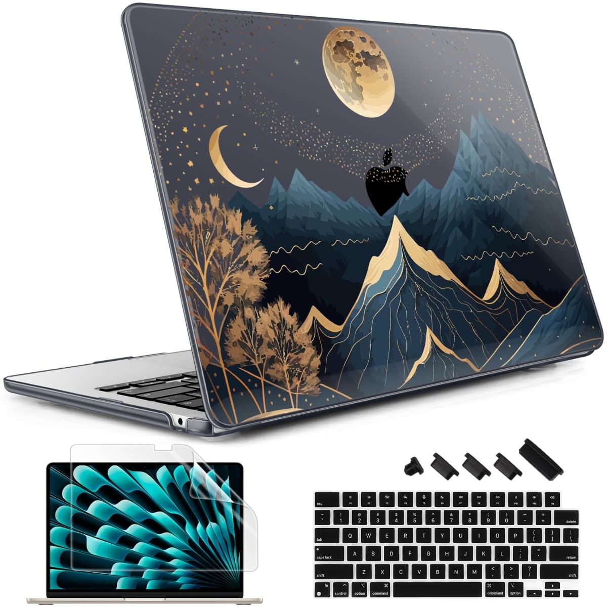 May Chen for M5 MacBook Air 13.6 Inch Case 2026 2025 2024-2022 Release M5 A3449 M4 A3240 M3 A3113 M2 A2681, Plastic Hard Shell Case for MacBook Air 13.6" with Retina Display, Starry Mountain