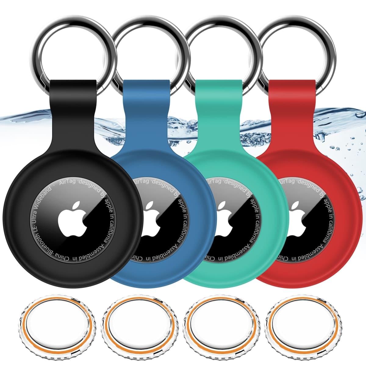 4 Pack Compatible with Holder Keychain IPX8 Waterproof