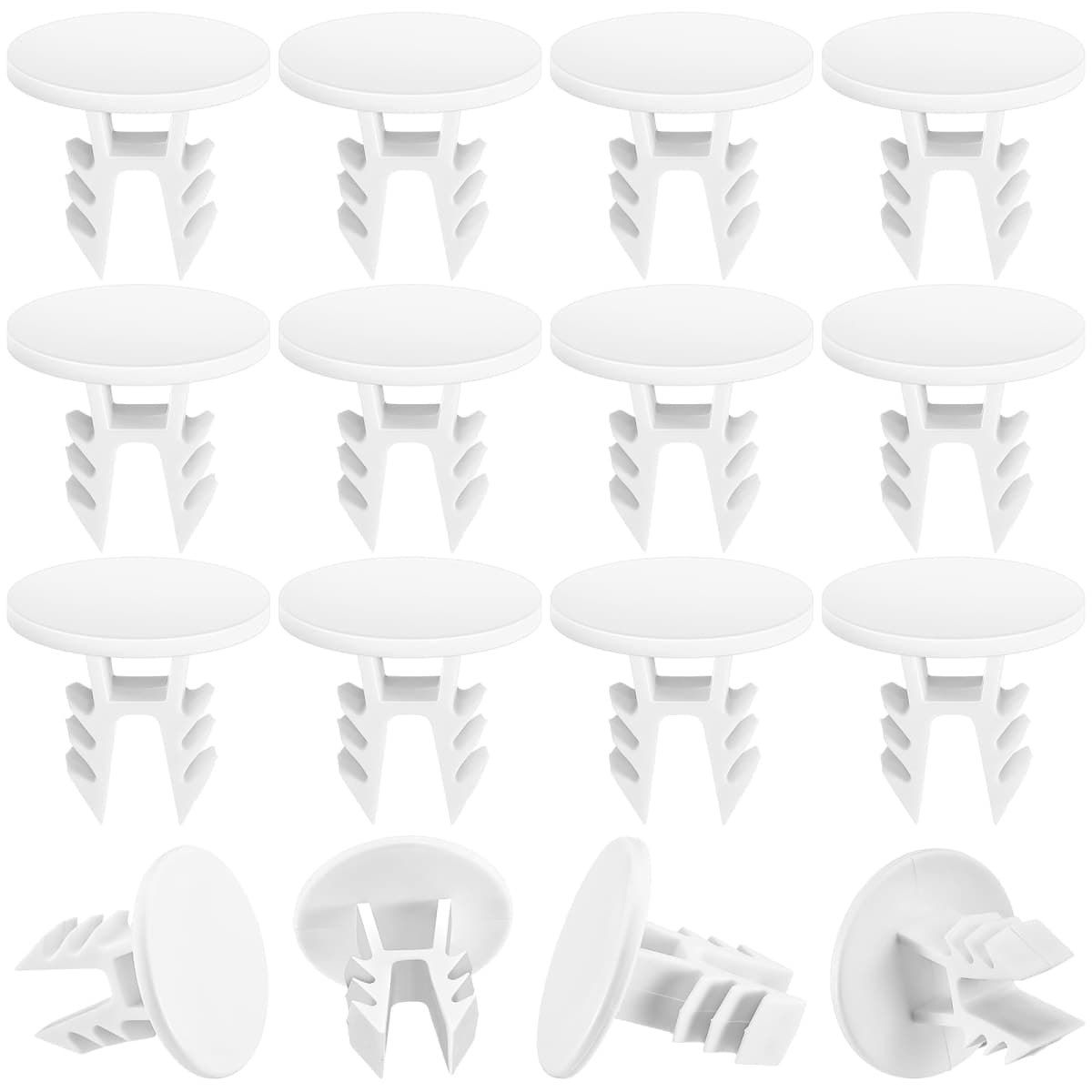 DoubleFill 10 Pieces Plastic Closet Rod End Caps Closet Rod Hang Bar Sealing Plug Brackets Endcaps Accessories(White)
