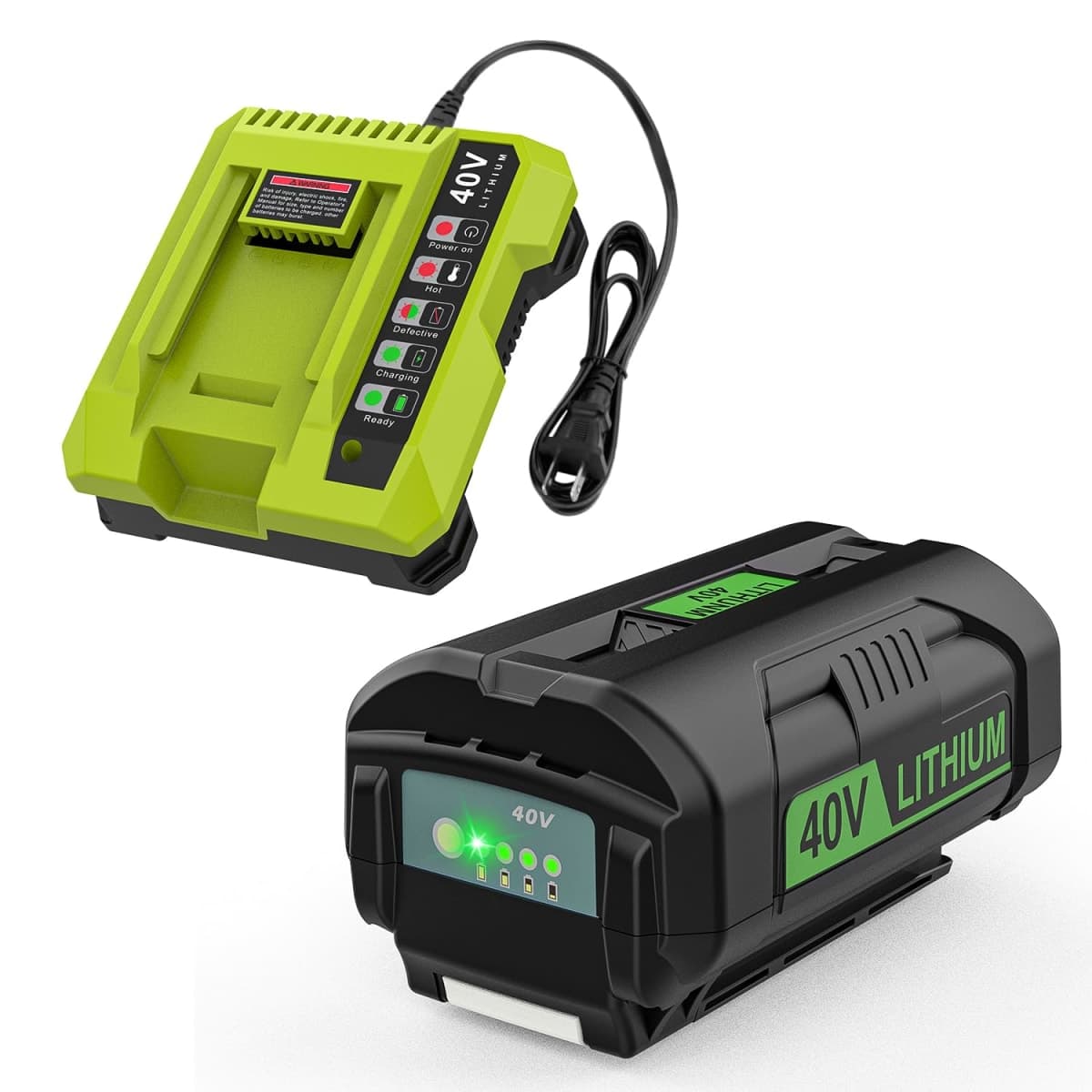 AYTXTG - Replacement for Ryobi 40V Battery OP4040 OP4026 OP4030 OP4050 OP4060A with Ryobi 40V OP401 Charger