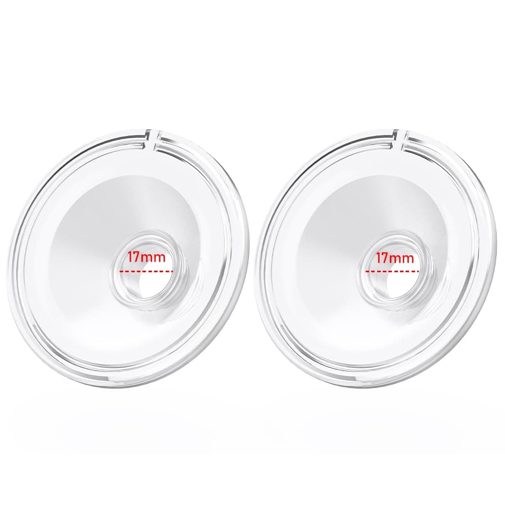 Two Full Milk Collector Cup Sets with 17mm Flange Compatible With Momcozy S12 Pro/S9 Pro Breast Pump, NOT for S9/S12, Replacement Pump Parts with Duckbill Valve, Flange, Diaphragm, Linker, Collector