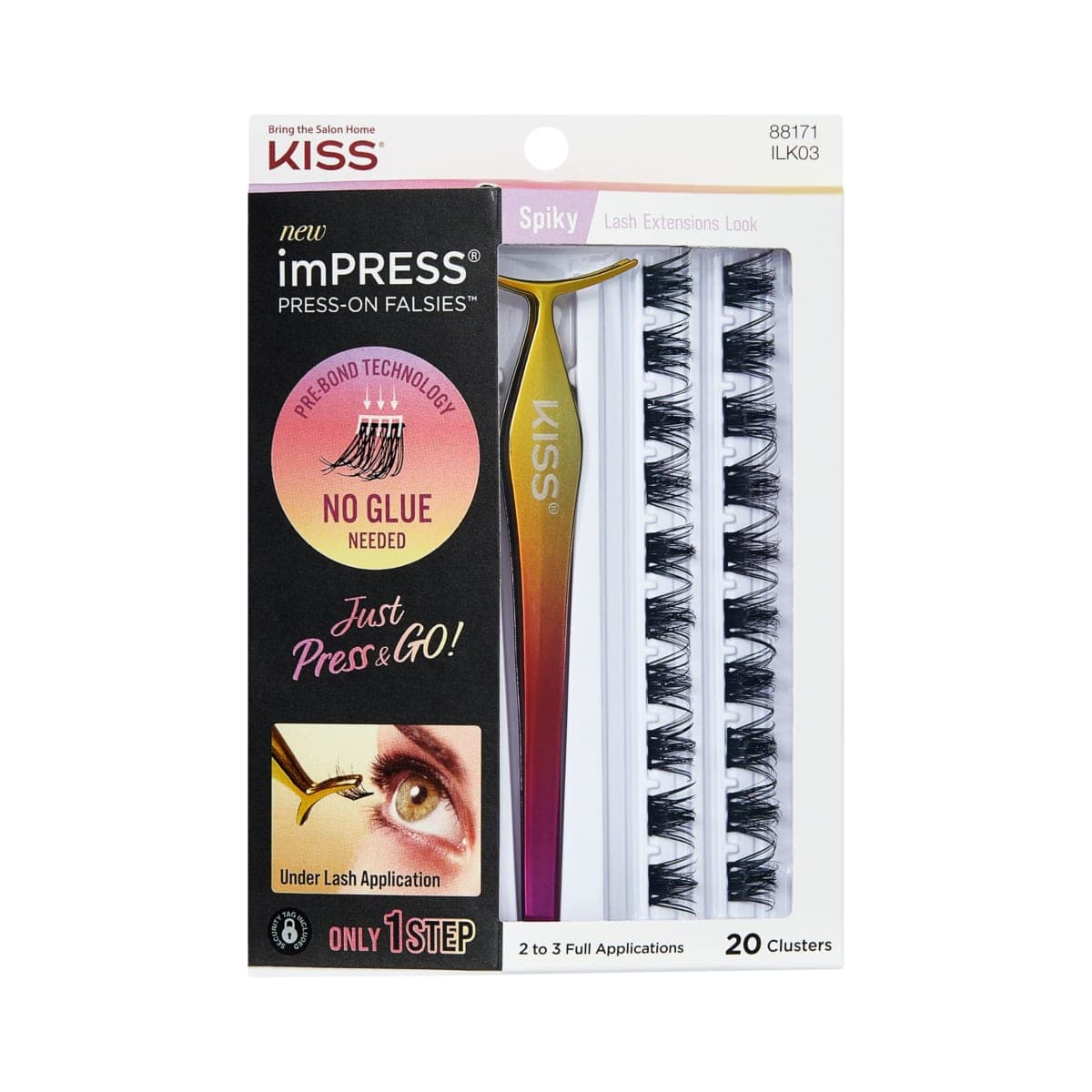 KISS imPRESS Press-On Falsies Eyelash Clusters - Spiky - 20 Clusters