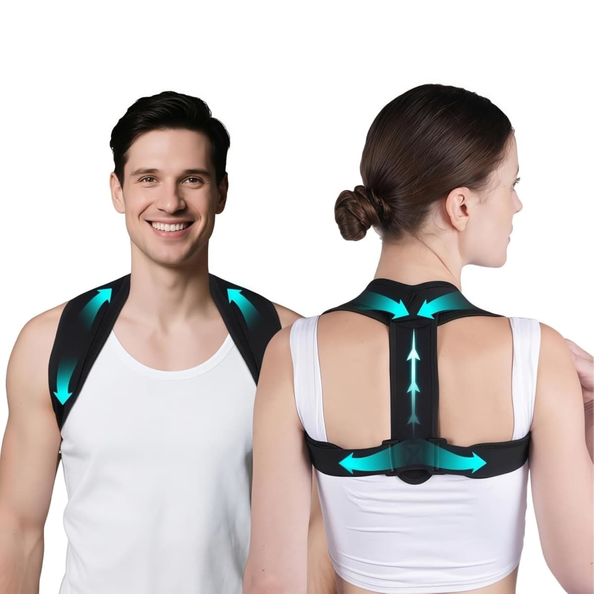 Posturace Posture Corrector for Women & Men - Adjustable Upper Back Brace Straightener Suitable for Lumbar