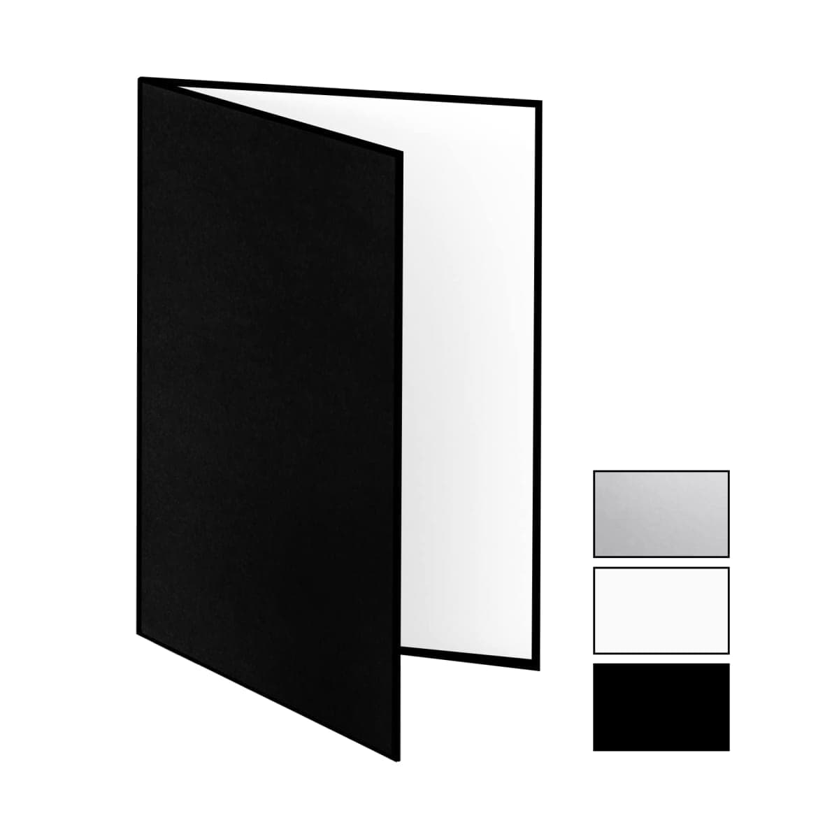 Meking 12x8 Inch 3in1 Cardboard Light Reflector for Photography, Studio Tabletop Food and Product Photo Shoot - Black, Silver and White