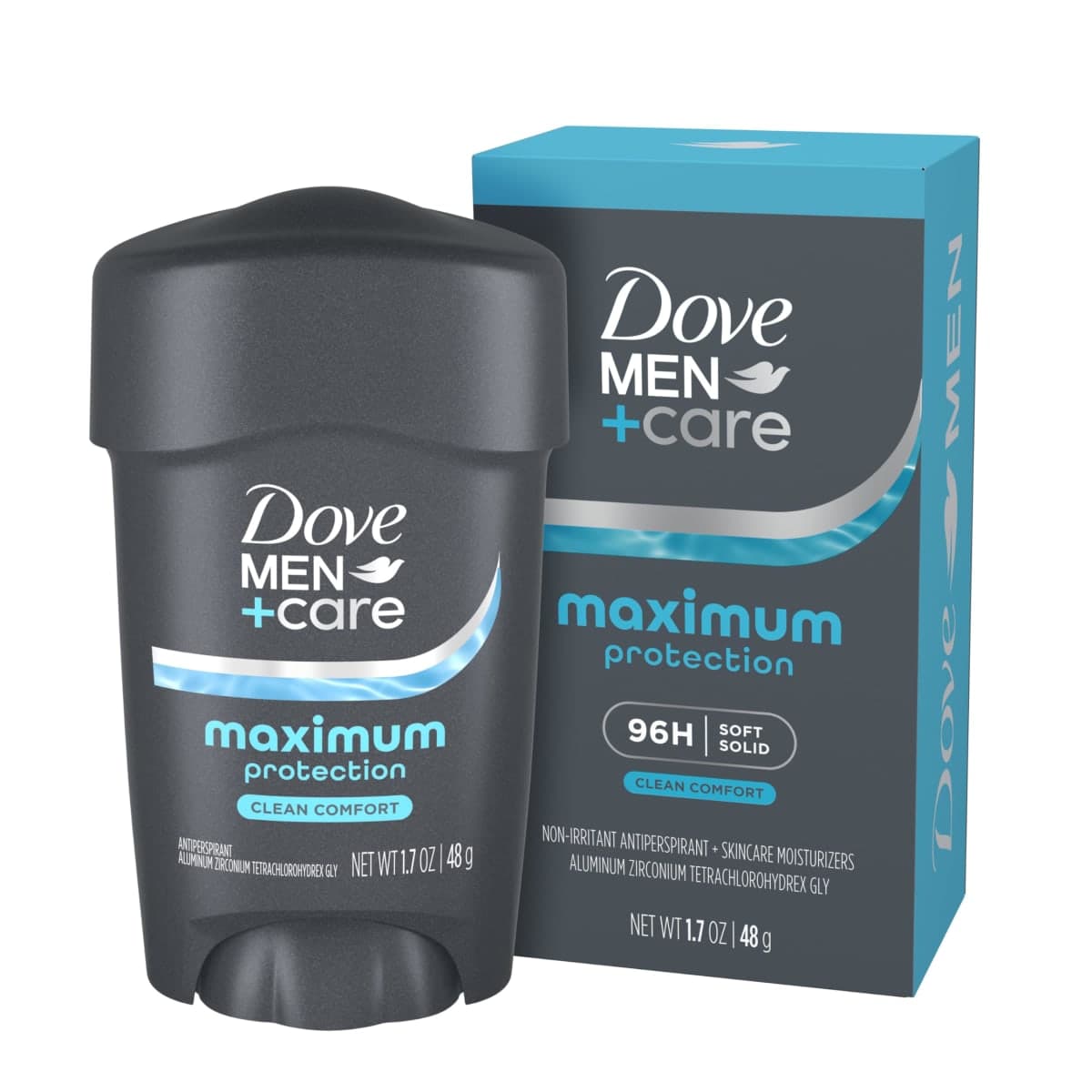 DOVE MEN + CARE Clinical Protection Antiperspirant Clean Comfort Stick for Men 96-Hour Sweat and Odor Protection Clinical Strength Antiperspirant with 1/4 Moisturizing Cream 1.7 oz