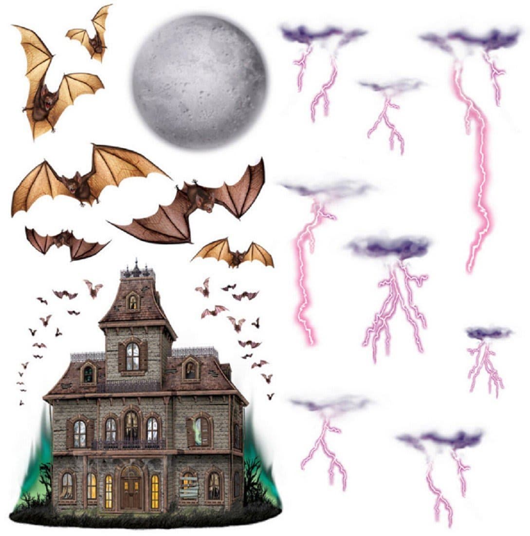 Beistle Haunted House and Night Sky Props, 7-Inch and 40-Inch