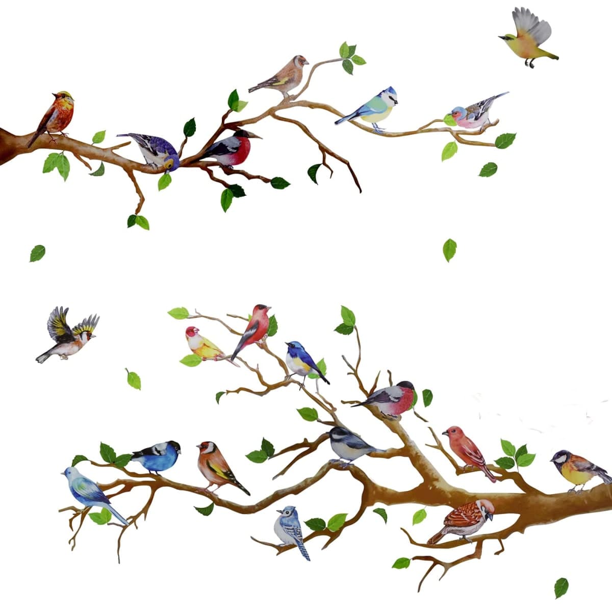 Maydahui 4 Sheet Wall Decals Birds and Branches for Living Room Bedroom