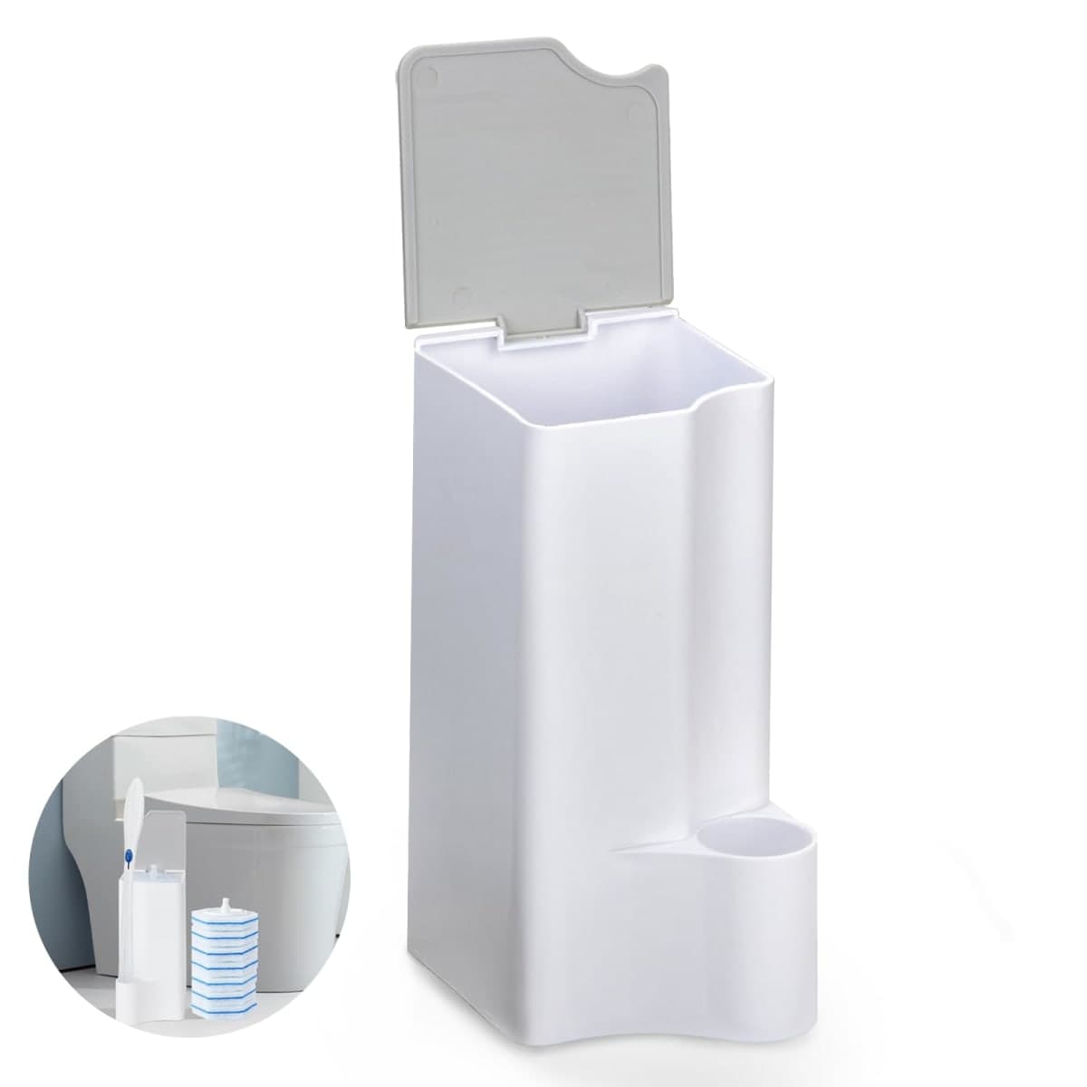 Holder for Clorox Toilet Wand, Compatible with Clorox Toilet Wand Holder only, White & Gray