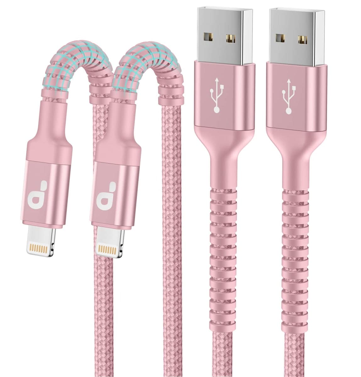 USB A to Lightning Cable 6FT Pink