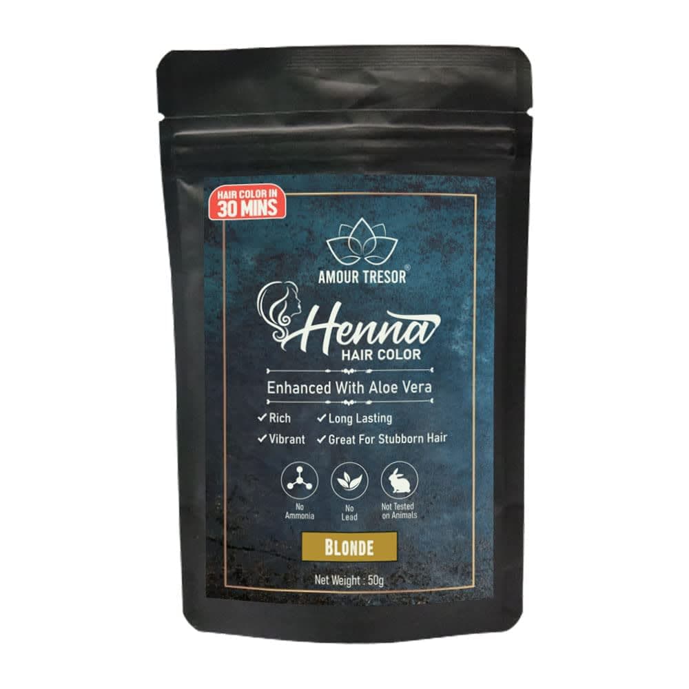 Amour Tresor 30 Minute Henna Hair Color Infused with Goodness of Herbs. Ammonia Free Hair Dye (Pack Of 1, Dark Brown)