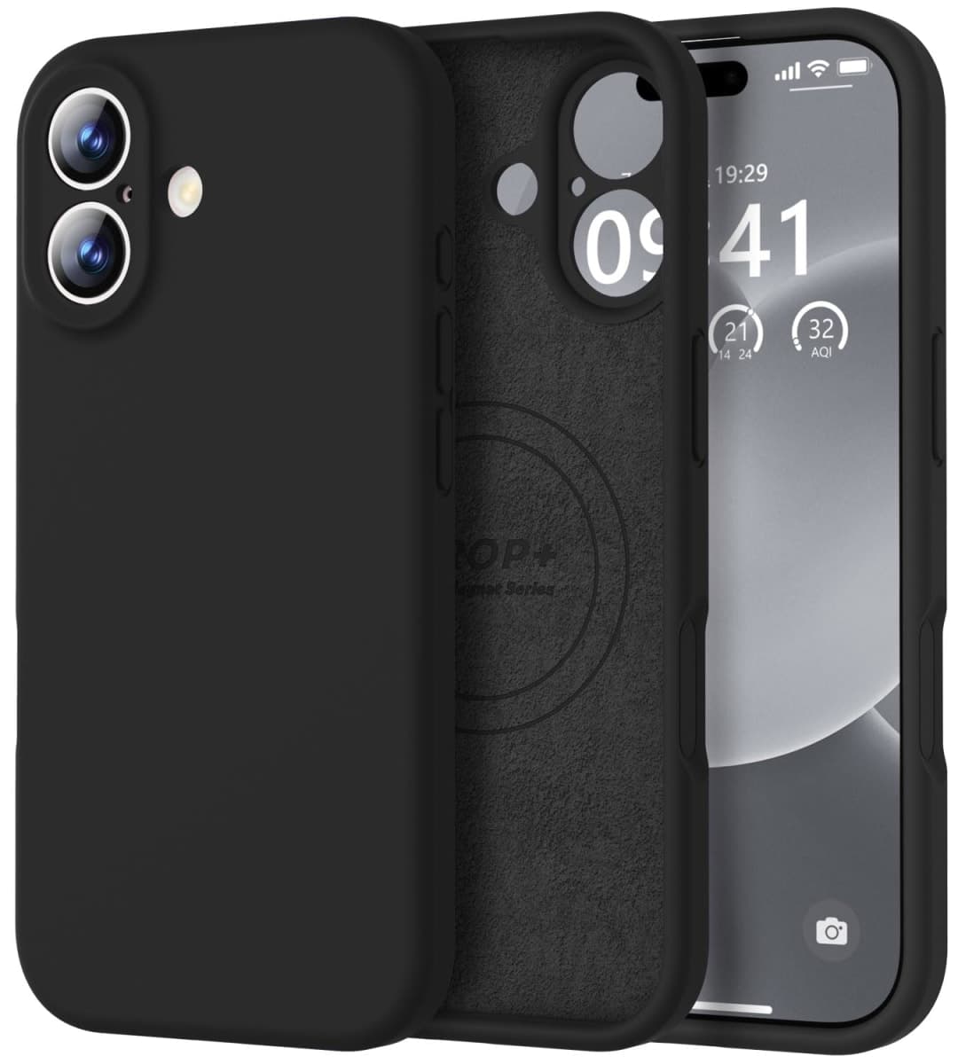 Vooii Magnetic for iPhone 17 Case, Compatible with Magsafe (Premium Liquid Silicone) (Integrated Camera Control Button) Full Body Protective Anti-Scratch Microfiber Lining 6.3", Black