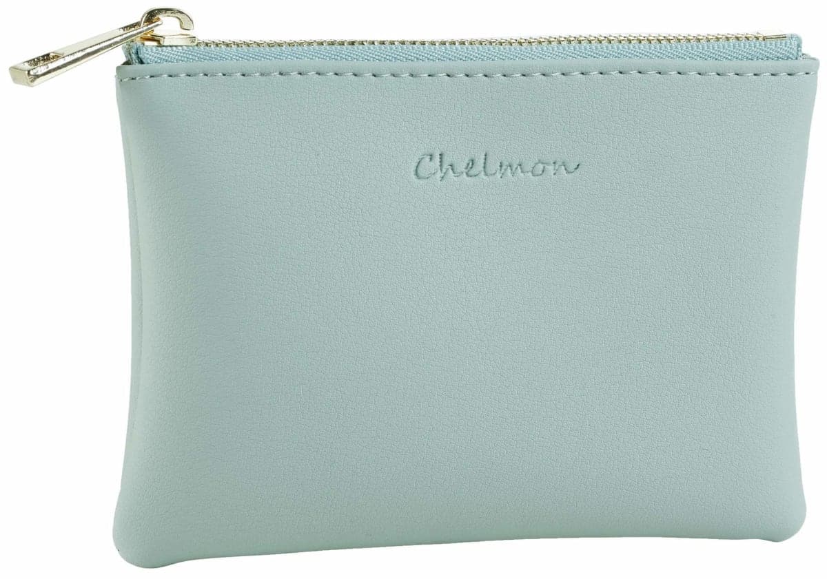 Chelmon Vegan Leather Coin Purse Pouch Change Purse with Zipper for Men Women (Green Light)