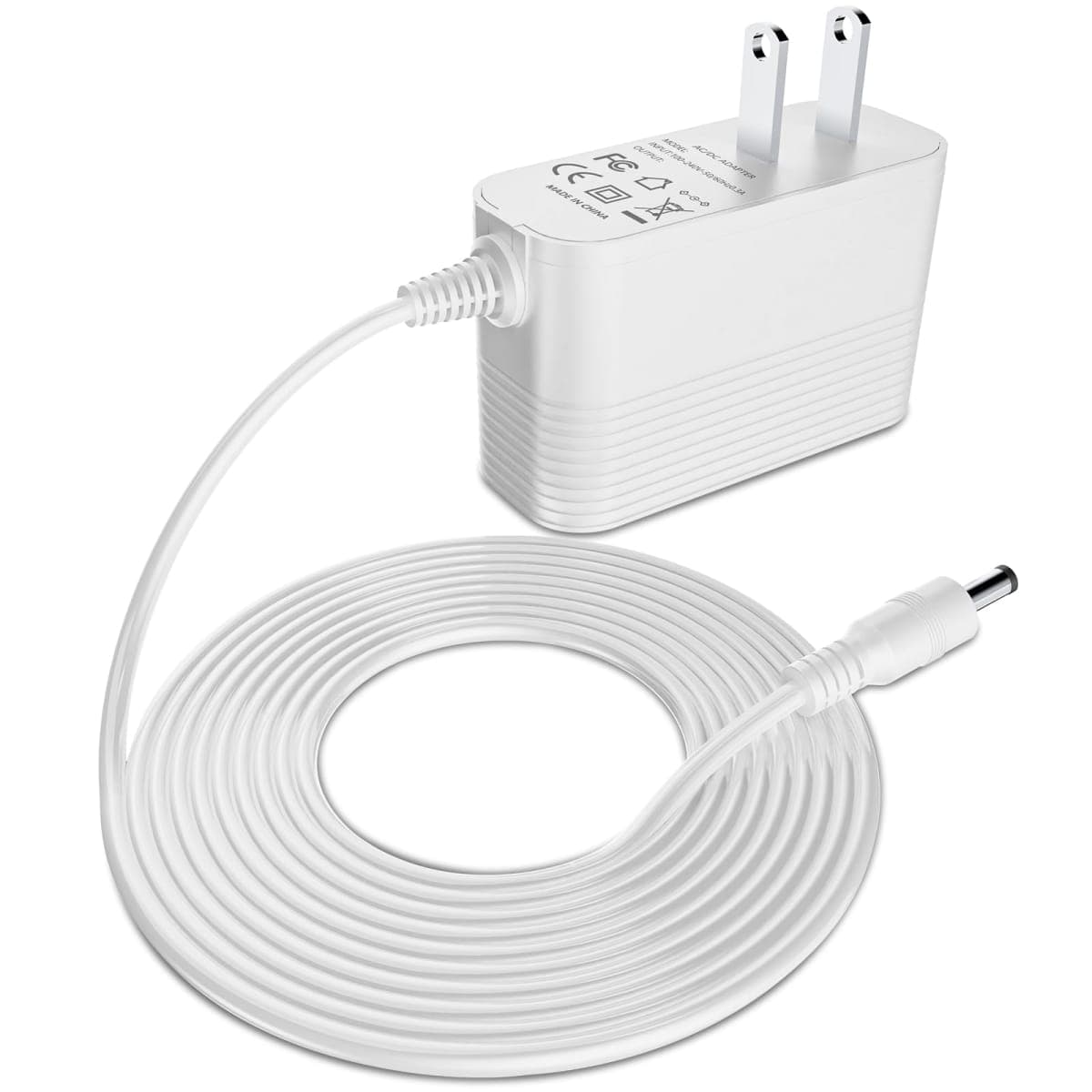 Power Cord Replacement for Hatch Baby Rest Sound Machine Night Light, Barrel Style 5V 1A AC Supply Adapter Cable 5.9ft White (UL Listed Power Supply)