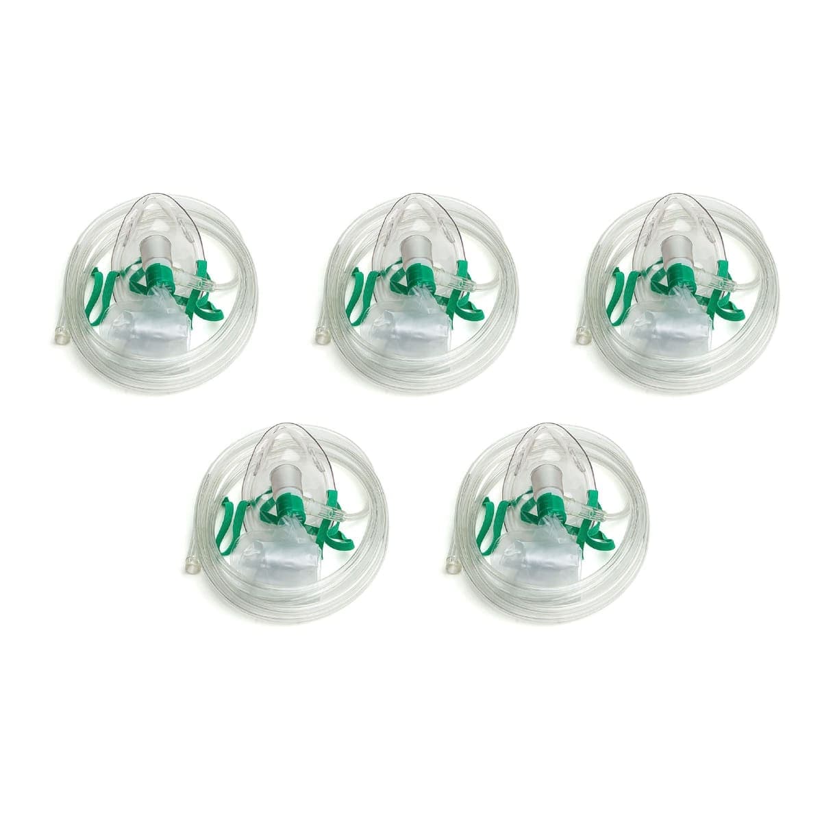 Dealmed Non-Rebreather Oxygen Mask, Adult Size – Clear Medical Oxygen Face Mask with Adjustable Nose Clip, for Hospitals, EMTs, First Aid Kits, and Clinical Use (5 Pack)
