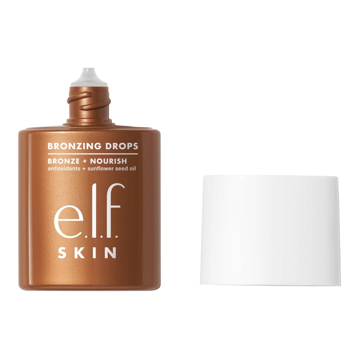 e.l.f. SKIN Bronzing Drops, Liquid Face Tinted Serum with Vitamin E & Sunflower Oil, Shimmer Finish, Vegan & Cruelty-Free, Rose Gold