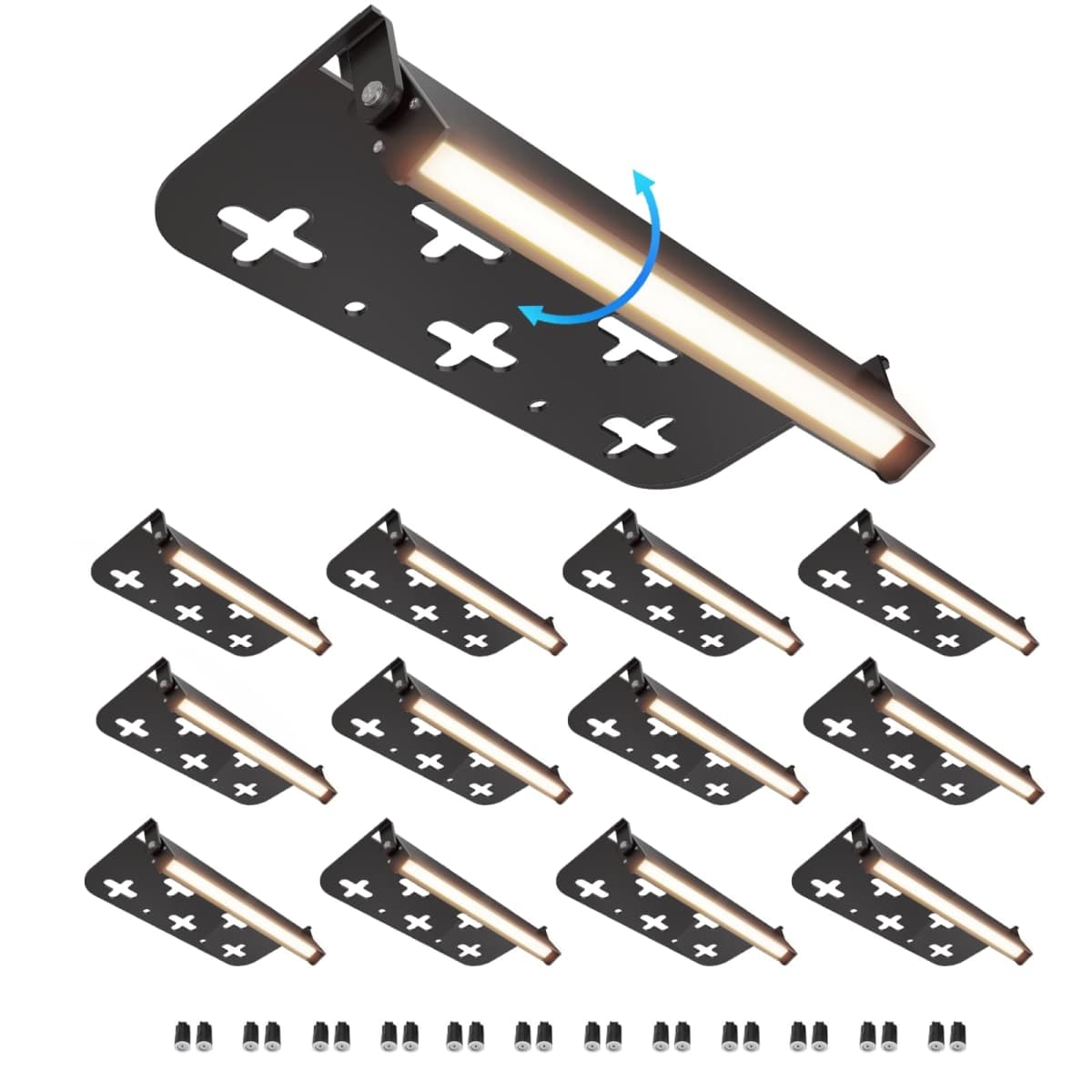 Raxjov - 12 Pack 7 Inch Retaining Wall Light, 3W LED Lighting, 12V AC/DC Low Voltage Hardscape Lighting Outdoor, Landscape Lighting