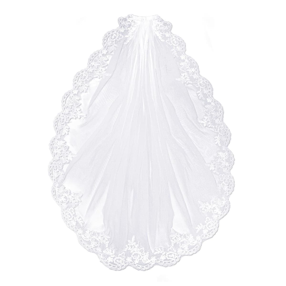 YARIEW First Communion Veil for Girls with Comb White Lace Veil Holy Communion Headpiece for Catholic Sacrament Church Ceremony for Women Party Hair Accessories