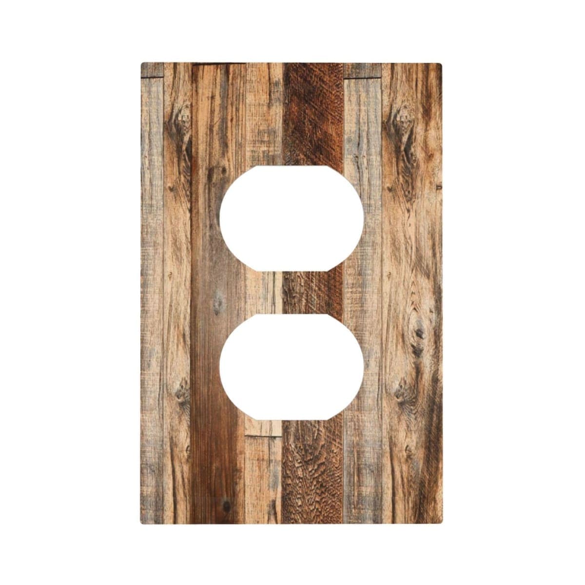 Spshian Outlet Covers Rustic Brown Wood Vintage Plank 1 Gang Duplex Light Switch Cover Plate Decorative Wall Plates Electrical Switchplate Receptacle Cover for Farmhouse Cabin Home Decor