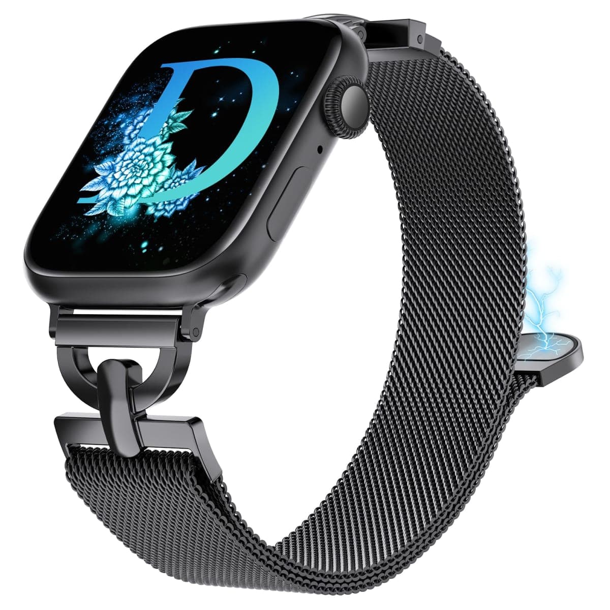 BEEXI Stainless Steel Magnetic Loop Compatible with Apple Watch Band 38mm 40mm 41mm 42mm Women Metal Mesh D-shaped Clasp Strap for iWatch SE Series 10/9/8/7/6/5/4/3/2/1/Ultra(1/2) Rose Gold