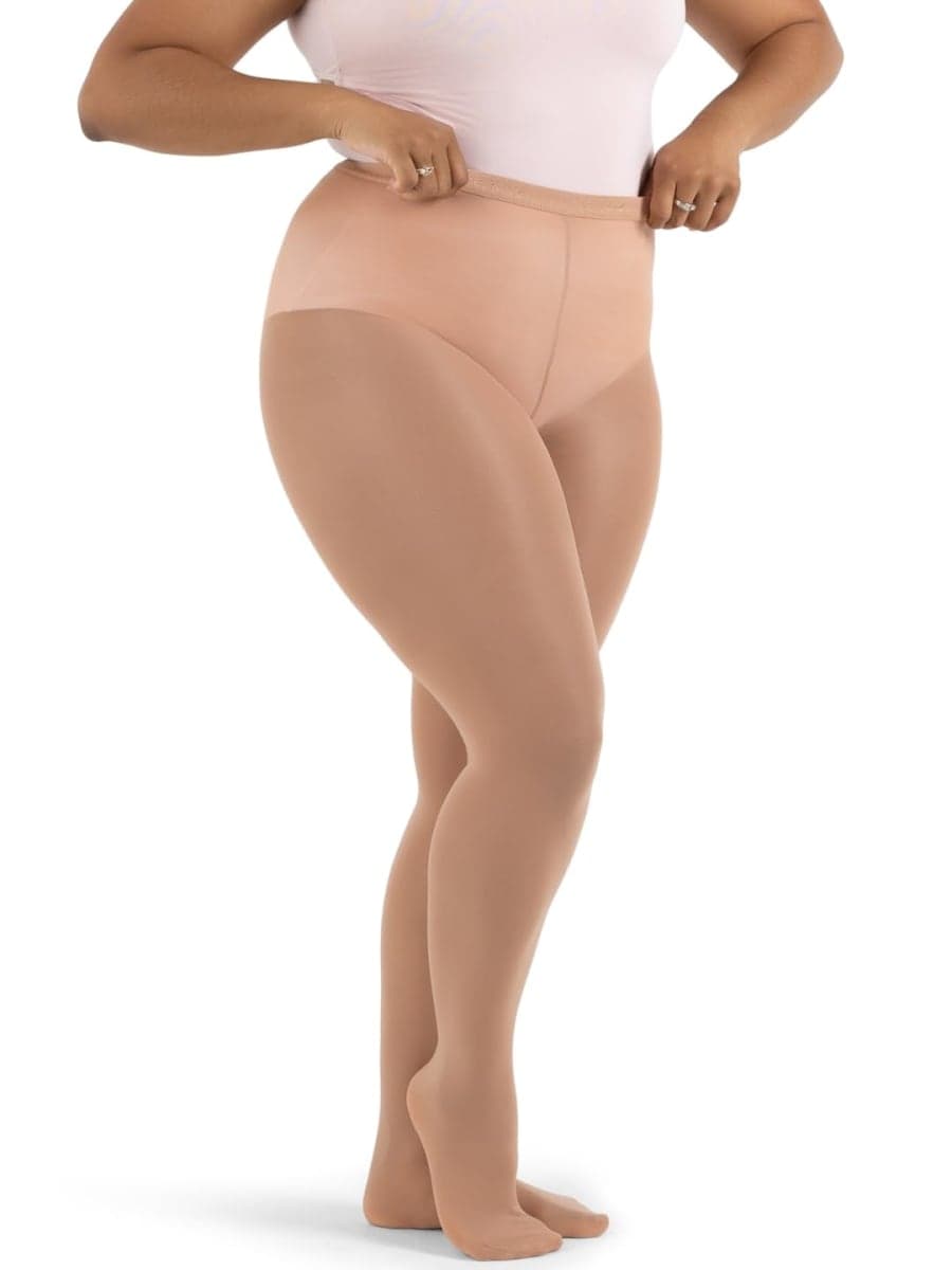 Capezio Ultra Hold Plus Size Footed Tight, Light Suntan, 2X