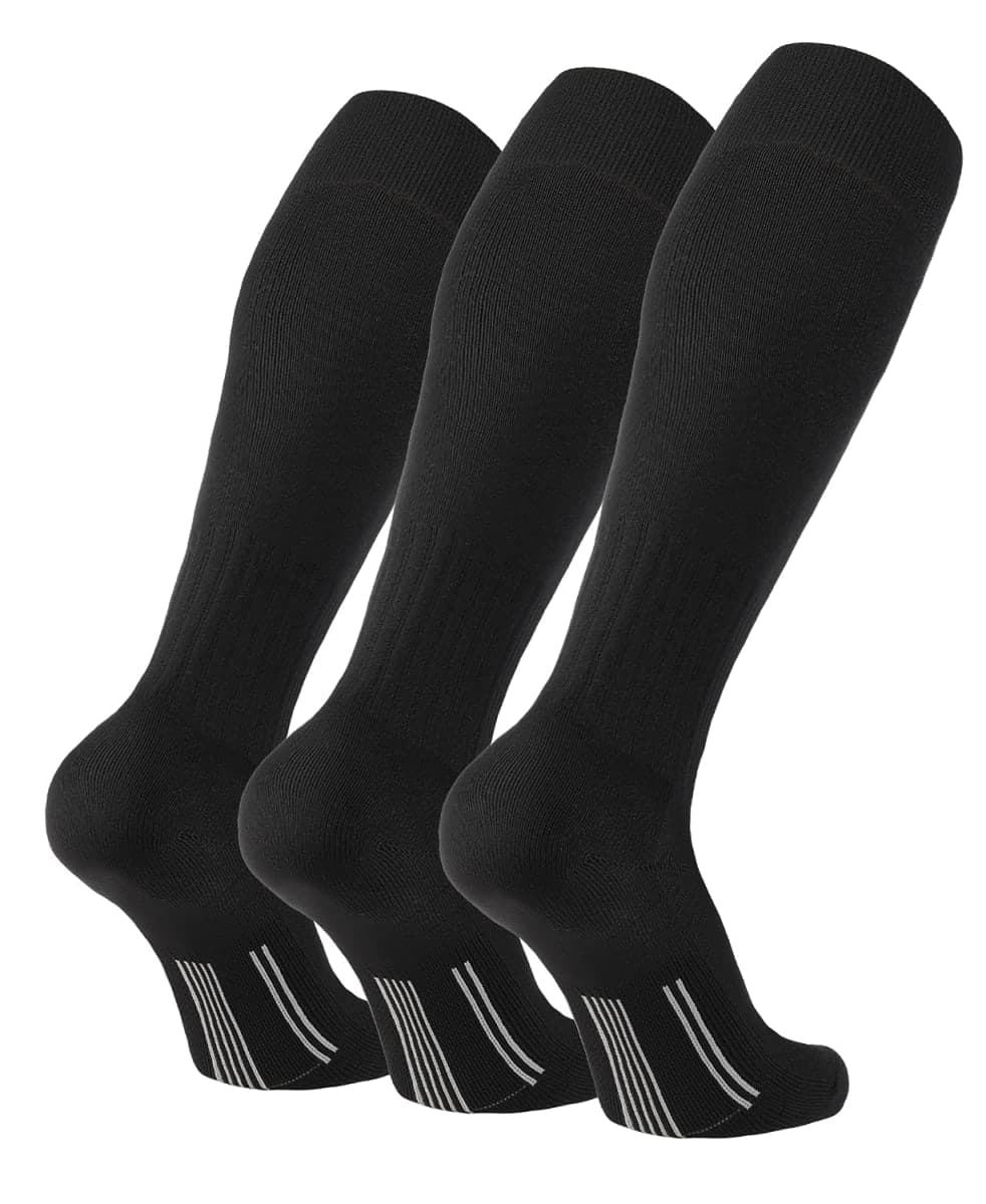 FITRELL 2/3 Pack Soccer Socks For Youth Kids Adult Baseball Softball Football Socks For Men Women Boys Girls, Purple*2, L