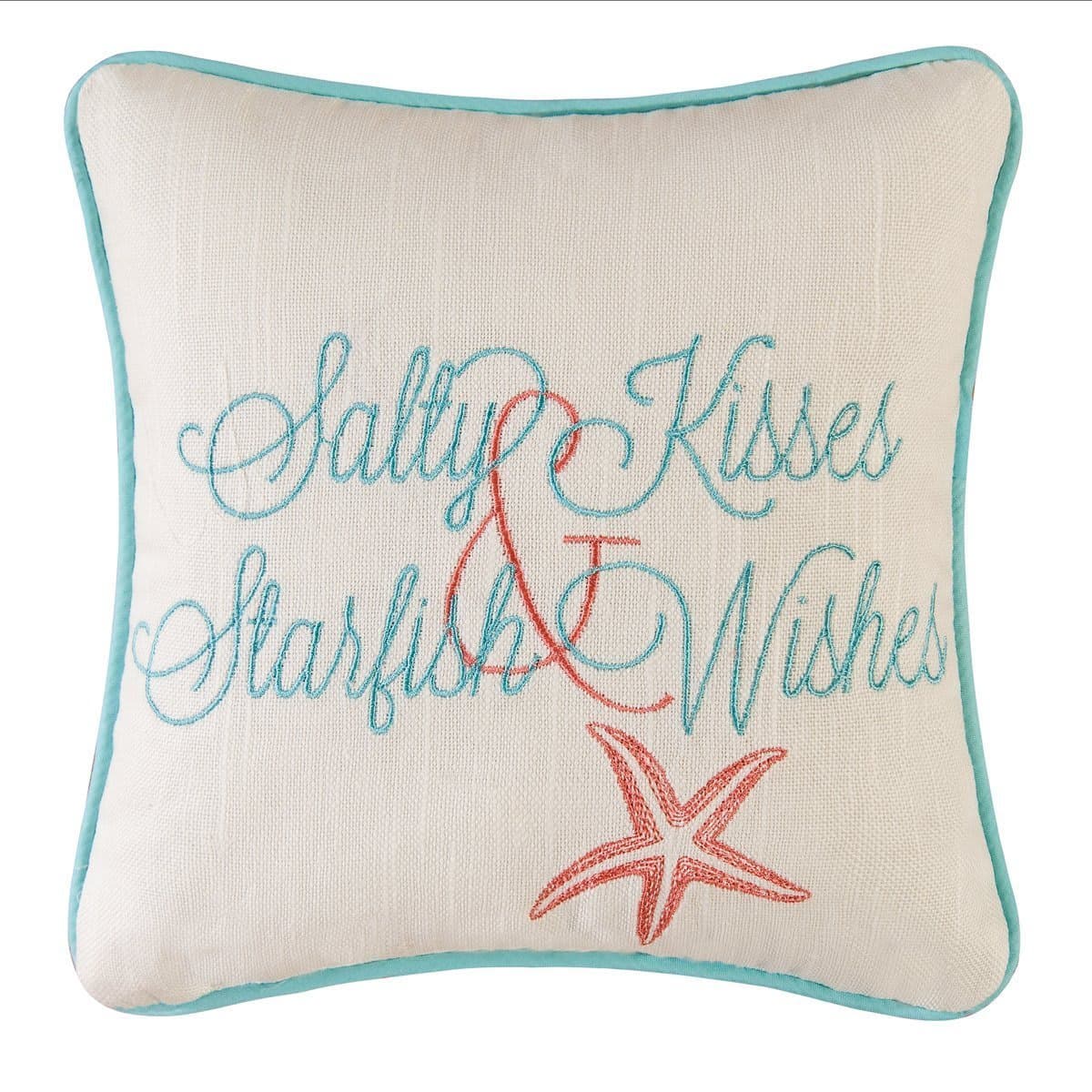 C&F Home 10" Embroidery Pillow, Salty Kisses Starfish