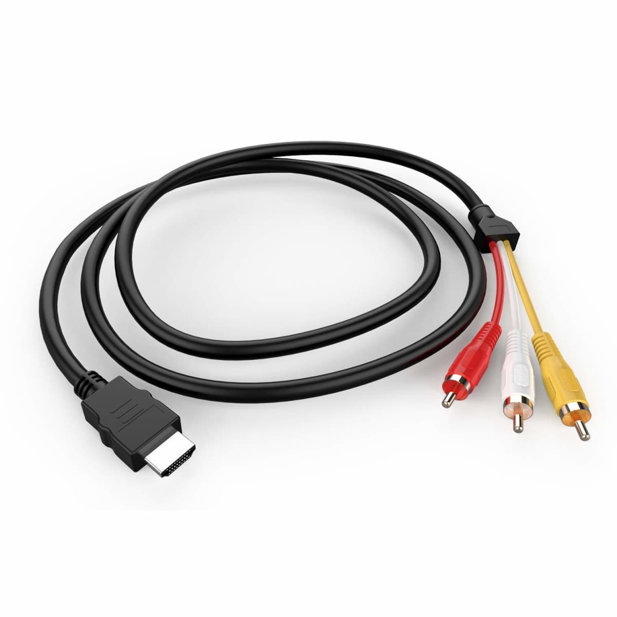 HDMI to RCA Cable, 1080P 1.5M HDMI Male to 3-RCA AV (Audio/Video) Adapter Transmitter for TV, HDTV, DVD (NO Signal Conversion Function)