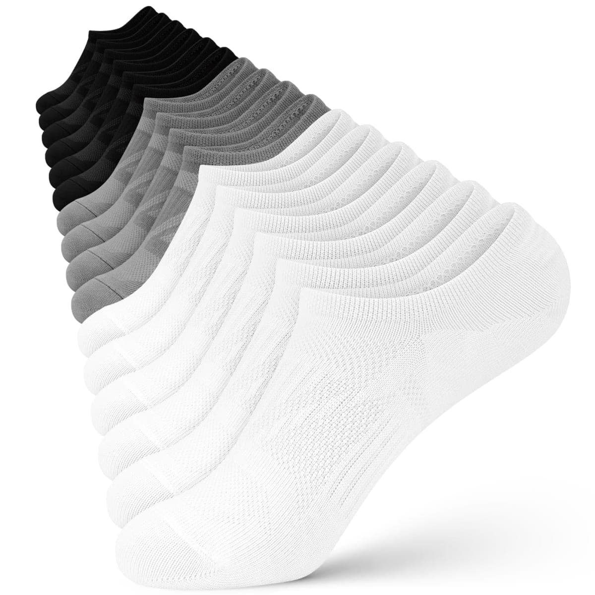 wernies No Show Socks Women - 8 Pairs Ankle Socks for Women, Low Cut Socks Short Cotton Socks, Invisible Casual Socks,（8 Pairs/16 Pieces）, 5-8