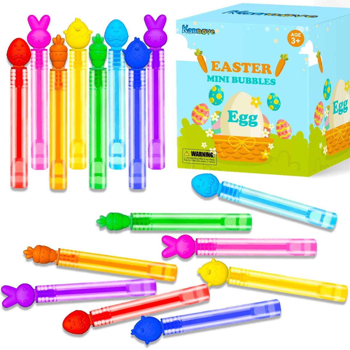Easter Mini Bubbles Wands Toys Gifts for Toddlers,20 Pack Small Bubble Party Favors for Kids,Easter Goodie Gift Treat Bags Stuffers Basket Essentials,Non Candy Prize Stuff Pinata Fillers for Classroom