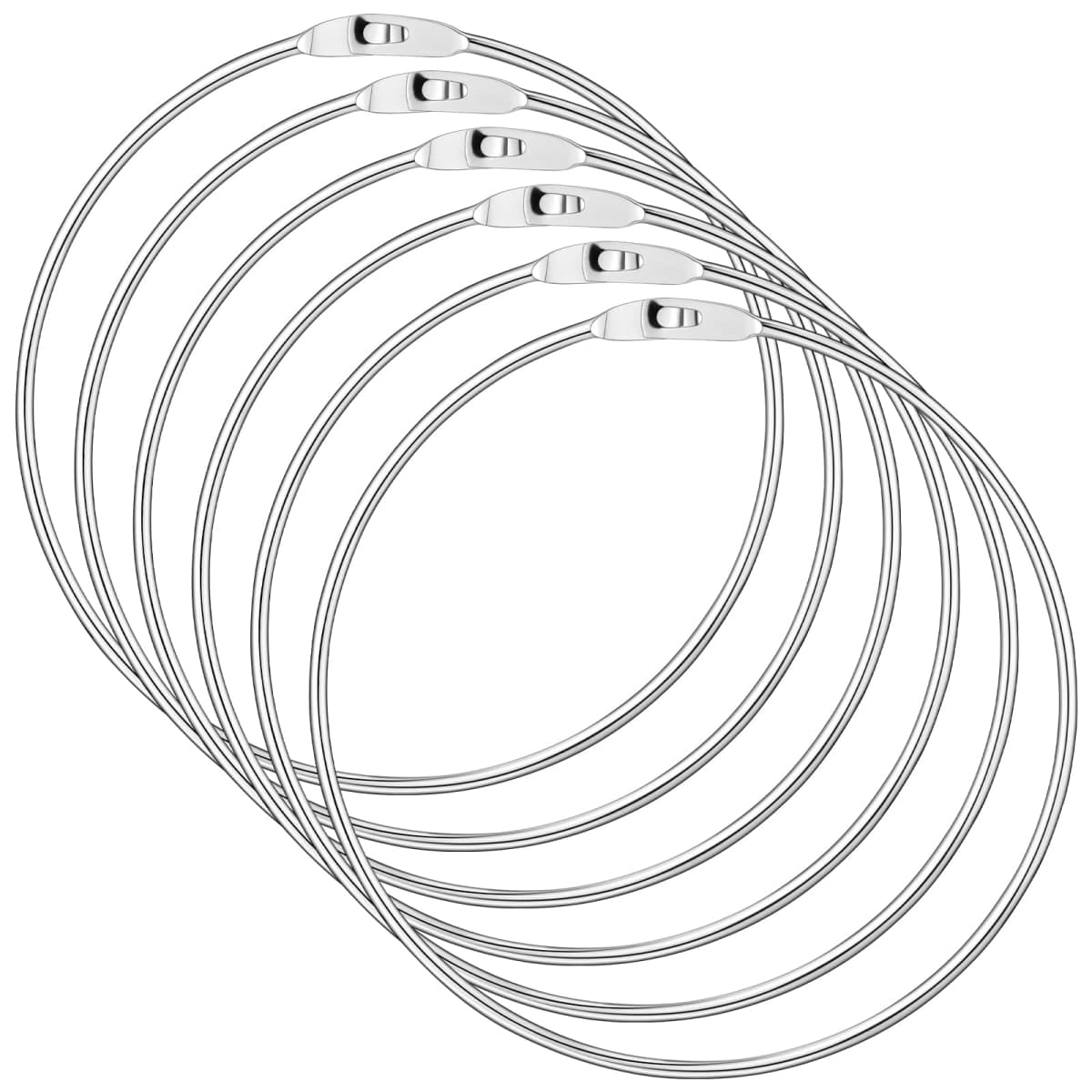 Zonon 6 Pack 6 Inch Metal Rings Wrench Organizer Easy to Open and Close Heavy Duty for Bib Vests Craft Index Card Dream Catcher Key