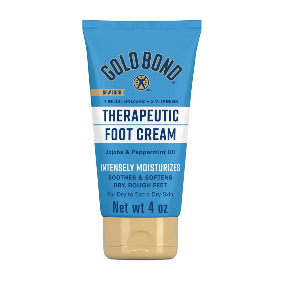 Gold Bond Therapeutic Foot Cream, 4 oz., With Jojoba & Peppermint Oil, Foot Moisturizer- pack of 1