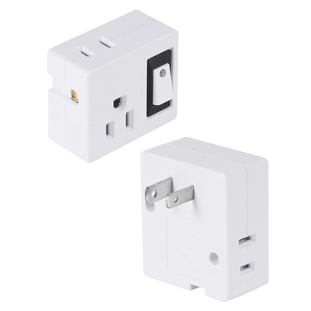 SYCON 3 Outlet Wall Adapter with a Power Switch,2-Prong to 3-Prong Wall Plug or Travel Home Hotel Office-White - 1 Pack