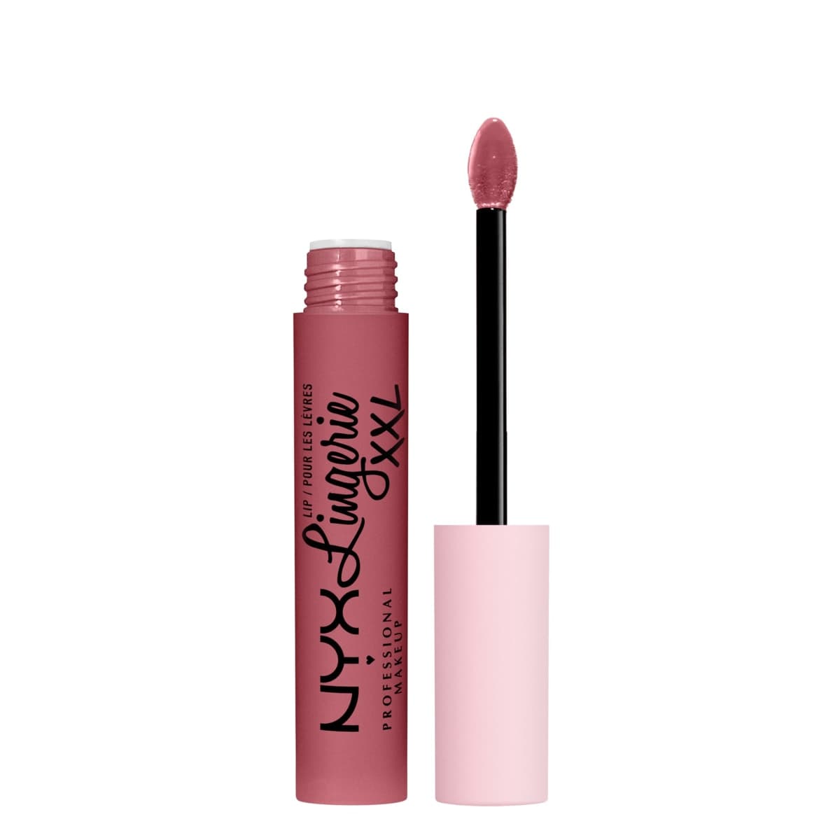 NYX PROFESSIONAL MAKEUP, Lip Lingerie XXL Matte Liquid Lipstick, Vegan Formula - 04 FLAUNT IT (Dusty Pink)