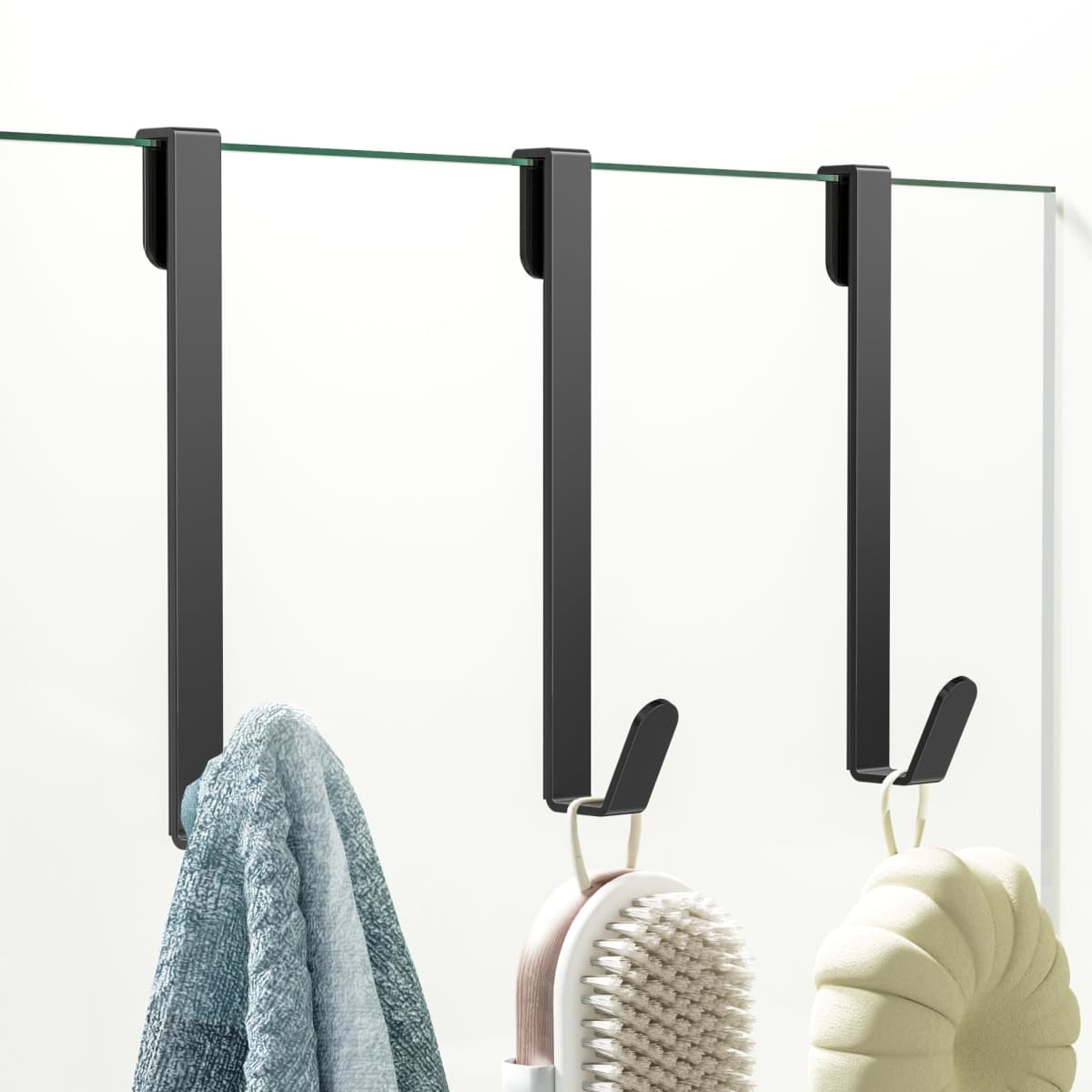 Chinpakden Shower Door Hooks, Black.